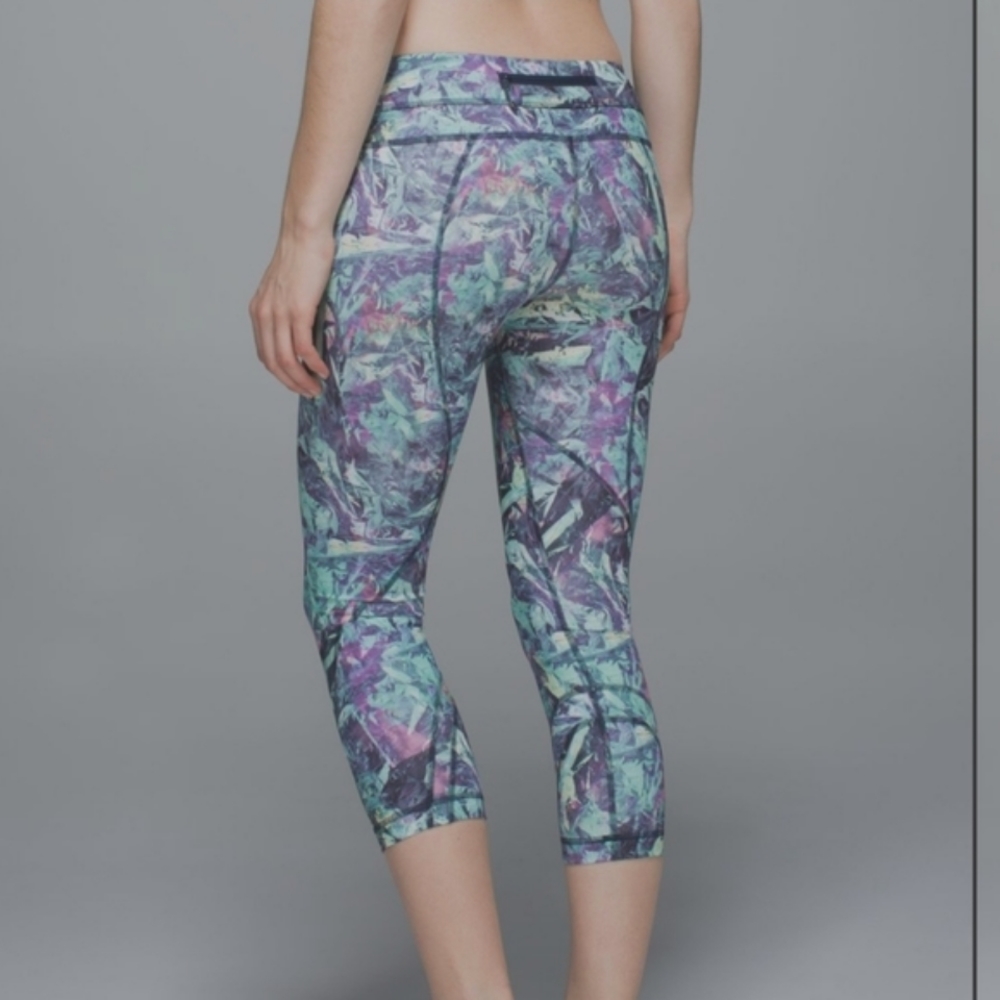 Lululemon Run Inspire Iridescent Multi Crop Cropped Tights Leggings Unicorn 4